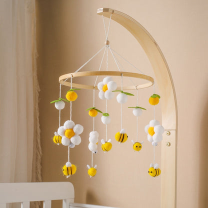 Eprolo baby crib mobile bell hanging soothing toy with colorful plush animal figures and gentle hanging design for infants.