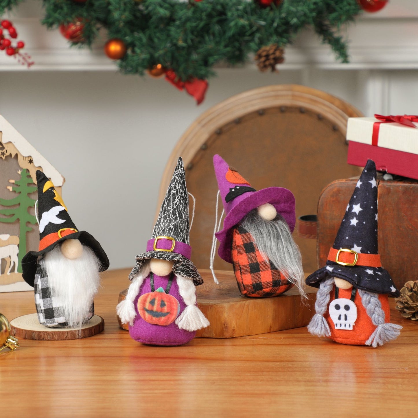 Halloween Faceless Forest Man Doll Pendant – Decorative Window Display Prop