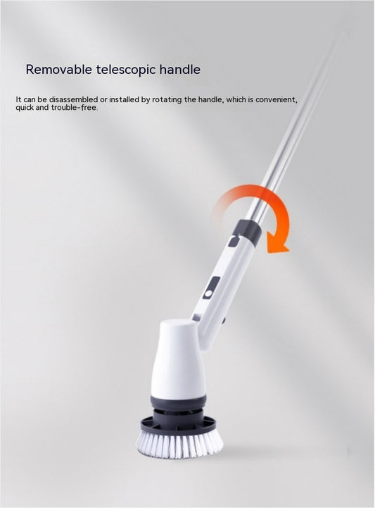 7-in-1 Electric Cleaning Brush – Long Handle Retractable Bathroom & Floor Scrubber
