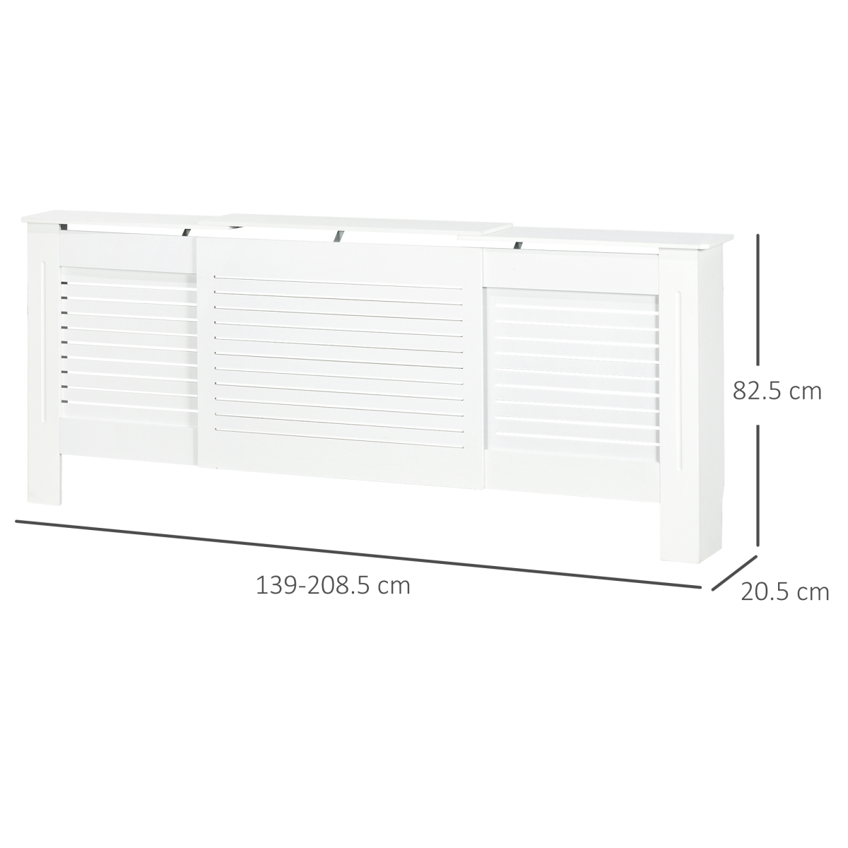 Set of 2 radiator covers with slatted panels designed for home heating units, providing a stylish and protective radiator concealment.