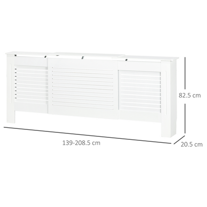 Set of 2 radiator covers with slatted panels designed for home heating units, providing a stylish and protective radiator concealment.