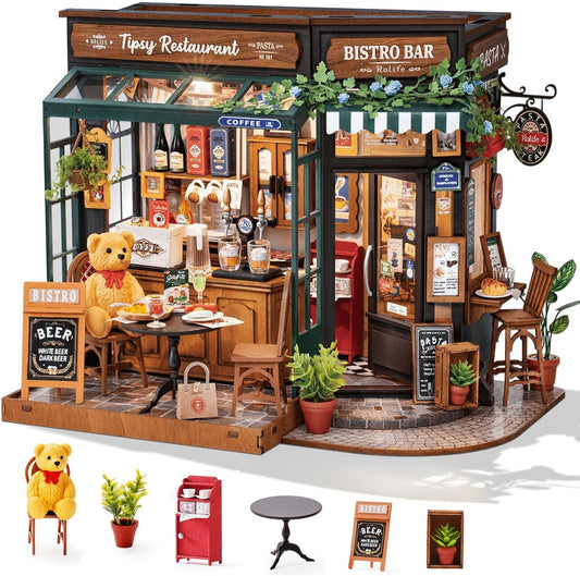 Rolife DIY Miniature House Kit – Tipsy Restaurant Model for Adults & Kids