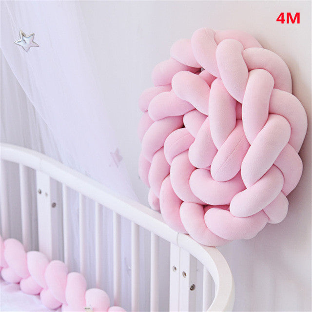 Knotted Plush Cushion Braided Cot & Crib Bumper