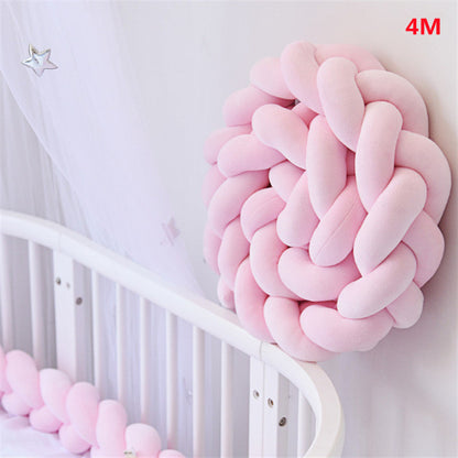 Knotted Plush Cushion Braided Cot & Crib Bumper