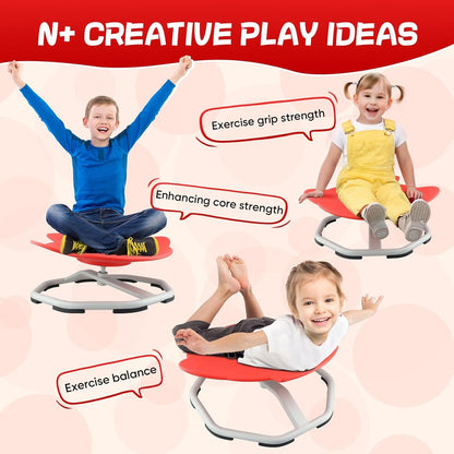 HOMCOM 360° Sit and Spin sensory swivel seat for kids, wobble spinning toy chair with colorful cushion and sturdy base.
