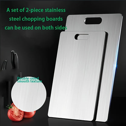 HOMCOM premium titanium steel double-sided chopping board with multiple sizes, ideal for meat, fruits, and vegetables.