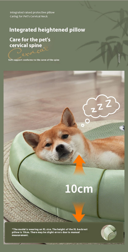 HOMCOM Cool Feeling Dog and Cat Bed, four-season universal pet sofa, plush sleeping nest for pets, with soft cushioning.