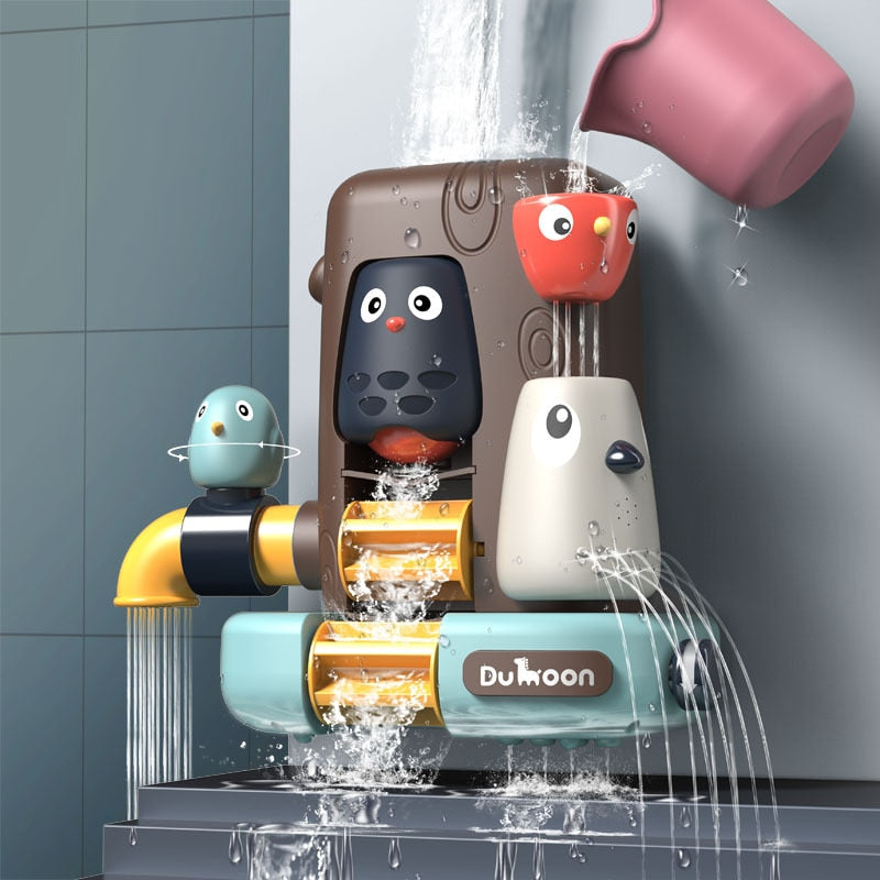 Eprolo elephant bath toy shower set for kids with water spray features, colorful plastic water play set for children’s bath time.