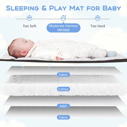 Livoshop 6-in-1 baby travel bed with changing table, compact portable cot for infants and toddlers, foldable and easy to carry.