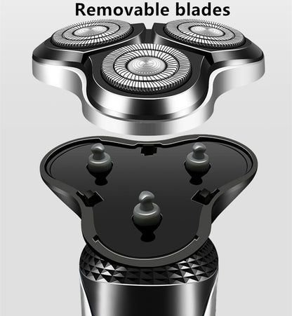 Electric Shaver for Men – Waterproof Rotary Razor with Pop-Up Beard Trimmer