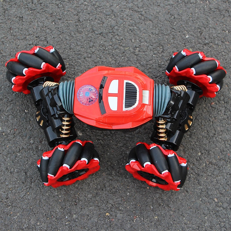 Eprolo 4WD RC stunt car with light music, off-road tires, twisting drift, high-speed climbing, remote control, and gesture induction features
