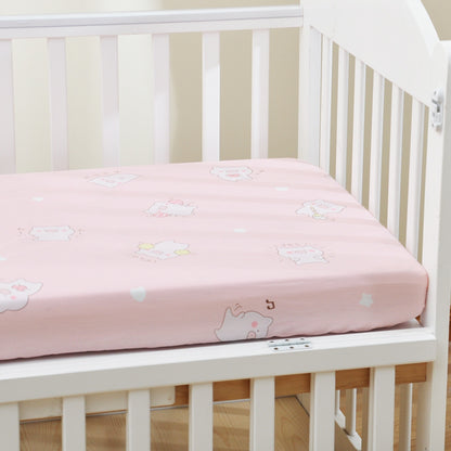 HOMCOM cotton baby bed sheet with colorful cartoon design on a child's bed, soft bedding for infants and toddlers