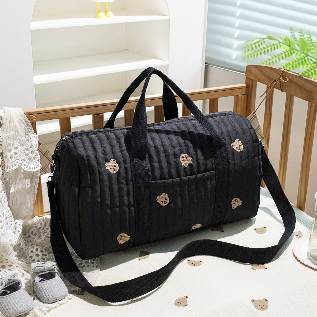 Large embroidered travel bag by eprolo featuring spacious capacity, durable fabric, and stylish design for travel or daily use.