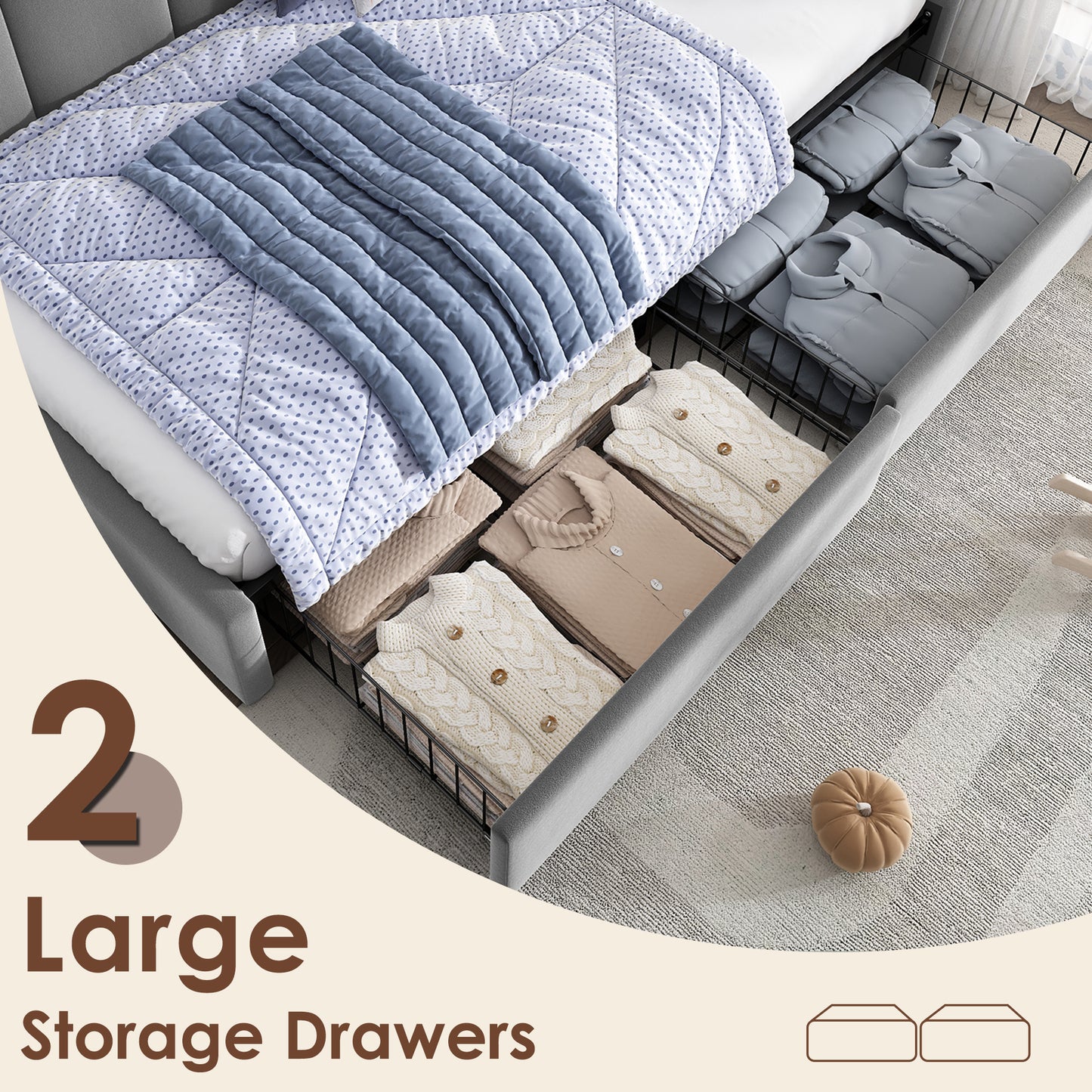 Grey upholstered kids' daybed with drawer storage, velvet finish, slatted frame, suitable for children and adults, 90x190 cm.