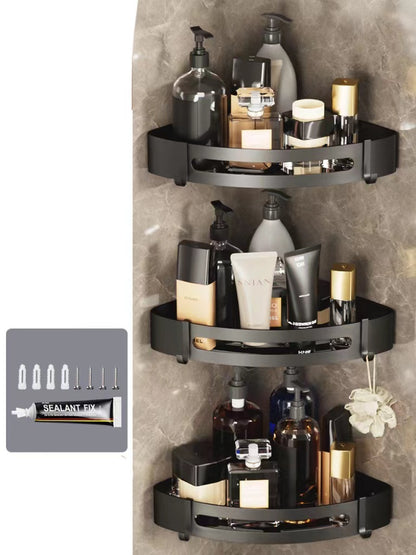 Bathroom Triangle Wall Shelf – Perforated Hanging Storage Rack