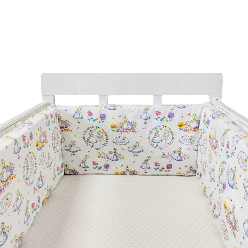 Eprolo baby bed rail guard with anti-fall cotton fence, white safety guard to prevent falls in a nursery setting