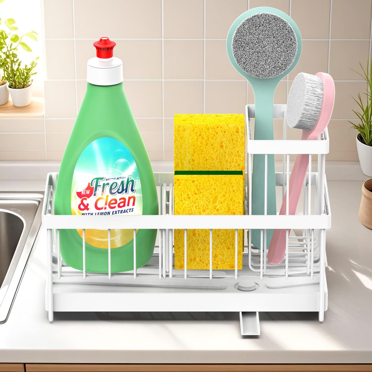 WHITE SINK SPONGE HOLDER