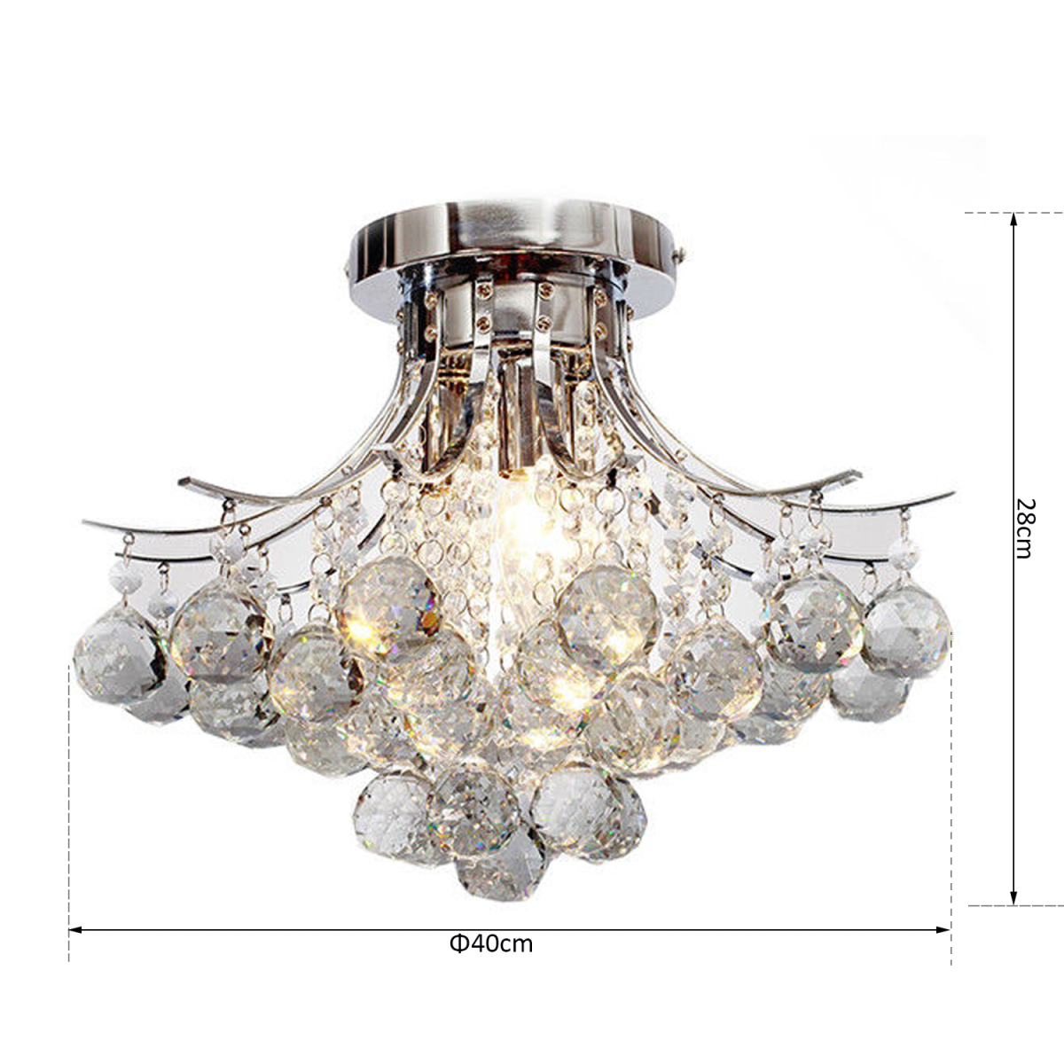 Modern K9 crystal ceiling chandelier by HOMCOM, featuring a sleek pendant light design with sparkling crystal accents.