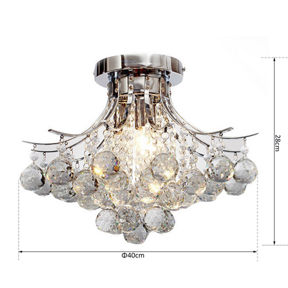Modern K9 crystal ceiling chandelier by HOMCOM, featuring a sleek pendant light design with sparkling crystal accents.