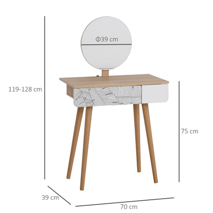 Wooden Nordic Dressing Table Brown/White