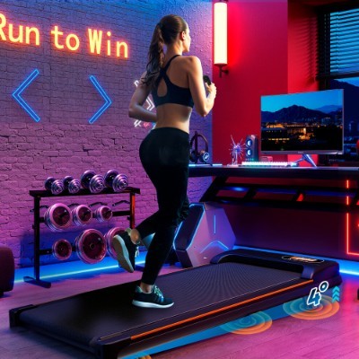 Folding Under-Desk Walking Pad Treadmill with Magnetic Remote Control