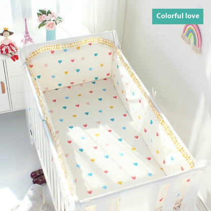 Colorful cartoon children's bedding kit by HOMCOM featuring playful patterns on soft fabric for kids' bedroom decor.