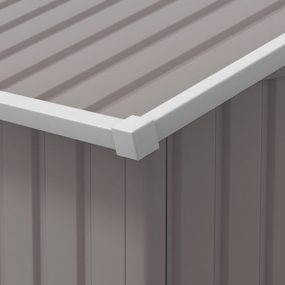 Outsunny 13x11ft Metal Garden Shed with Foundation Kit & Ventilation – Light Grey