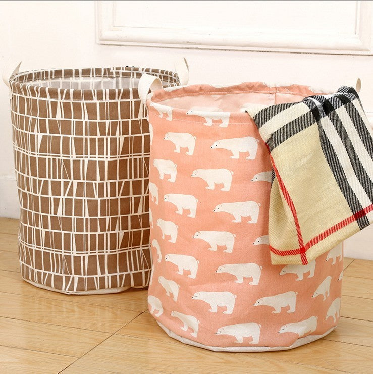 Foldable Cotton & Linen Laundry Basket – Bathroom or Toy Storage Bin