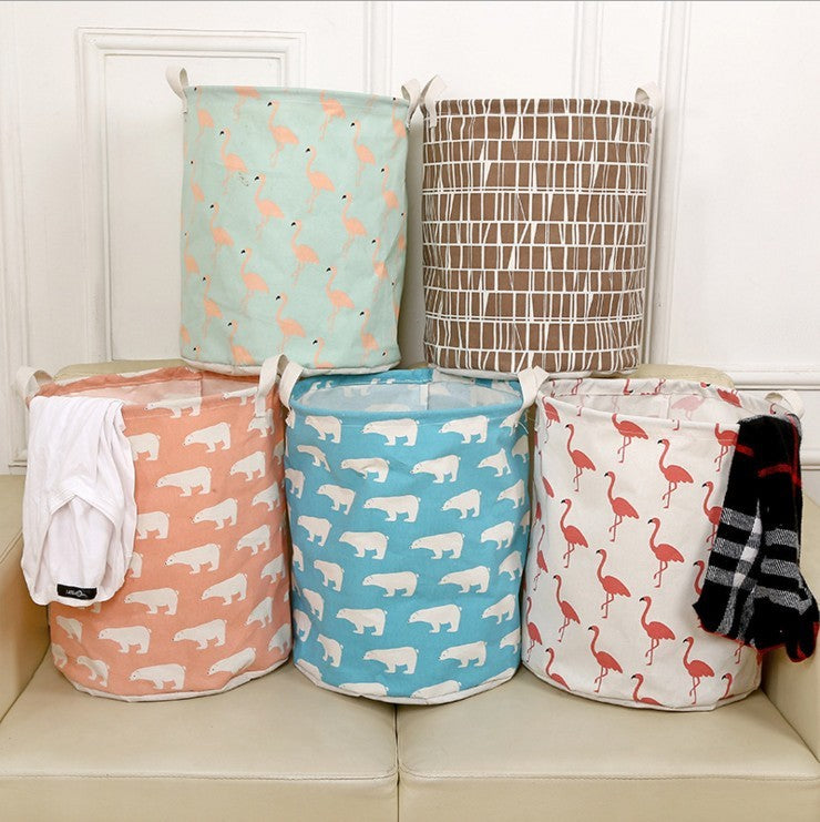 Foldable Cotton & Linen Laundry Basket – Bathroom or Toy Storage Bin