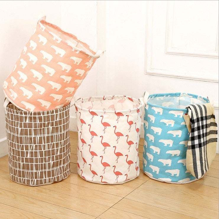 Foldable Cotton & Linen Laundry Basket – Bathroom or Toy Storage Bin
