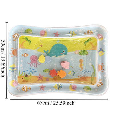 Baby inflatable water play mat featuring ocean-themed crawling toys for infants, designed by eprolo for interactive water fun.