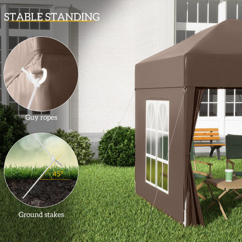 2×2m Garden Gazebo – Water-Resistant Party Tent with Sidewalls & Windows
