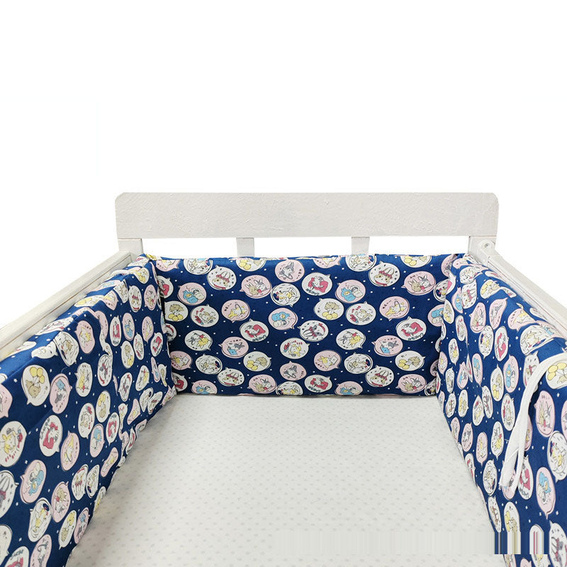 Eprolo baby bed rail guard with anti-fall cotton fence, soft mesh side for safety and comfort in a nursery setting.