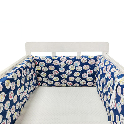 Eprolo baby bed rail guard with anti-fall cotton fence, soft mesh side for safety and comfort in a nursery setting.