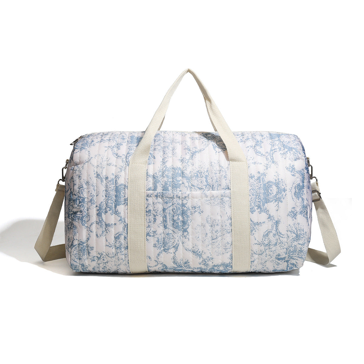 Large embroidered travel bag by eprolo featuring sturdy handles, spacious interior, and detailed embroidery design.
