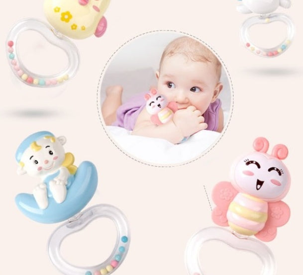 Livoshop baby crib mobile with musical box and rotating projection, featuring plush toys hanging over a crib for newborns