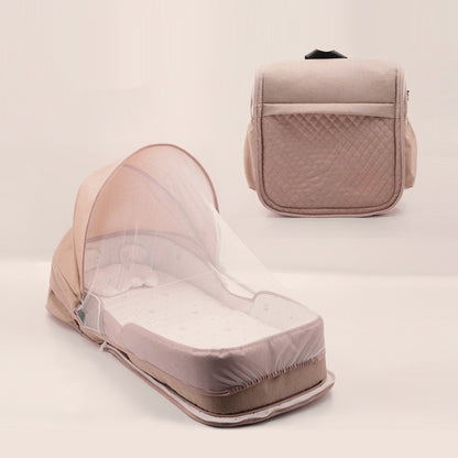 HOMCOM Baby Bed in Bed newborn folding portable crib with soft bedding and safety sides for cozy infant sleep.