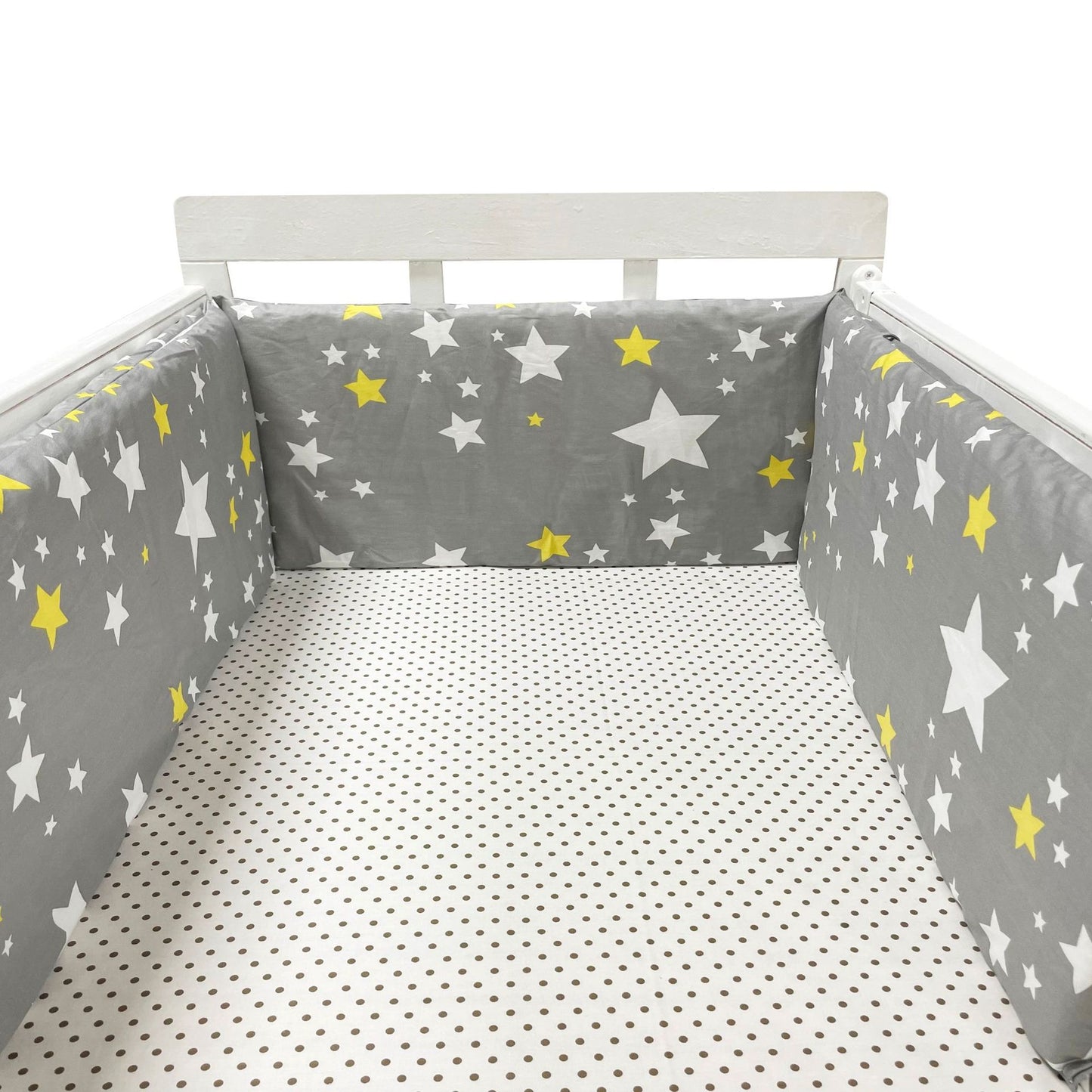Eprolo baby bed rail guard with soft cotton fence, anti-fall safety barrier for crib or bed to keep infants secure.