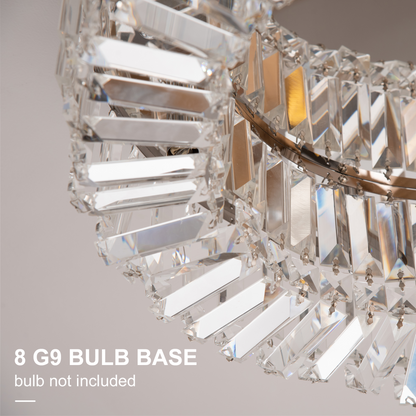 HOMCOM crystal ceiling light chandelier with stainless steel pendant and silver finish, featuring hanging crystal accents.