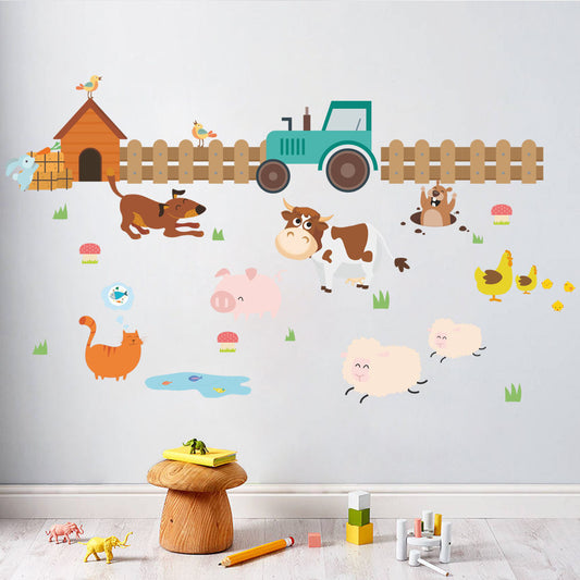 New Cow Farm Children's Room Kindergarten Bedroom Living Room Background Wall Decorative Skirting Line Wall Sticker ZY228