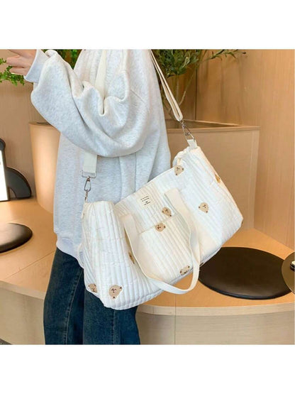 Large embroidered travel bag by eprolo, stylish Boston bag with spacious capacity and sturdy handles for travel and storage.