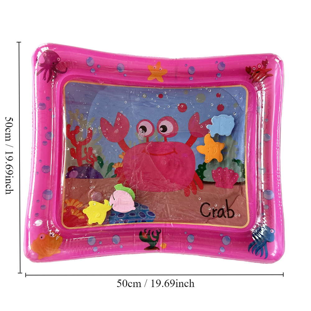 Eprolo baby inflatable water play mat featuring ocean-themed crawling toys and colorful aquatic designs for infants.