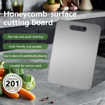 HOMCOM titanium steel double-sided chopping board with hygienic surface, suitable for meat, fruit, and vegetables in various sizes.