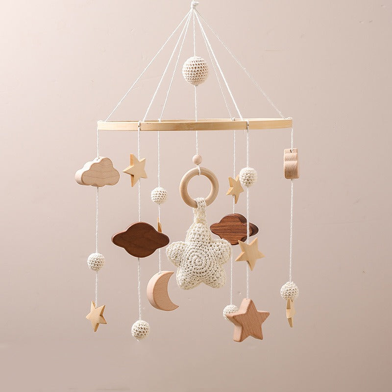 Eprolo baby crib mobile bell hanging soothing toy with colorful plush animals and gentle movement for infant entertainment.
