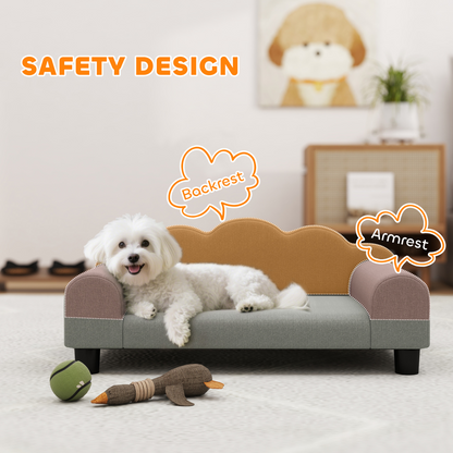 Soft dog bed pet sofa with plush fabric and cushioned support, ideal for small to medium-sized dogs.