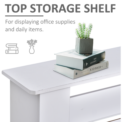 White extendable MDF radiator cover by HOMCOM, showing the sleek, adjustable design with slatted top for radiator protection.