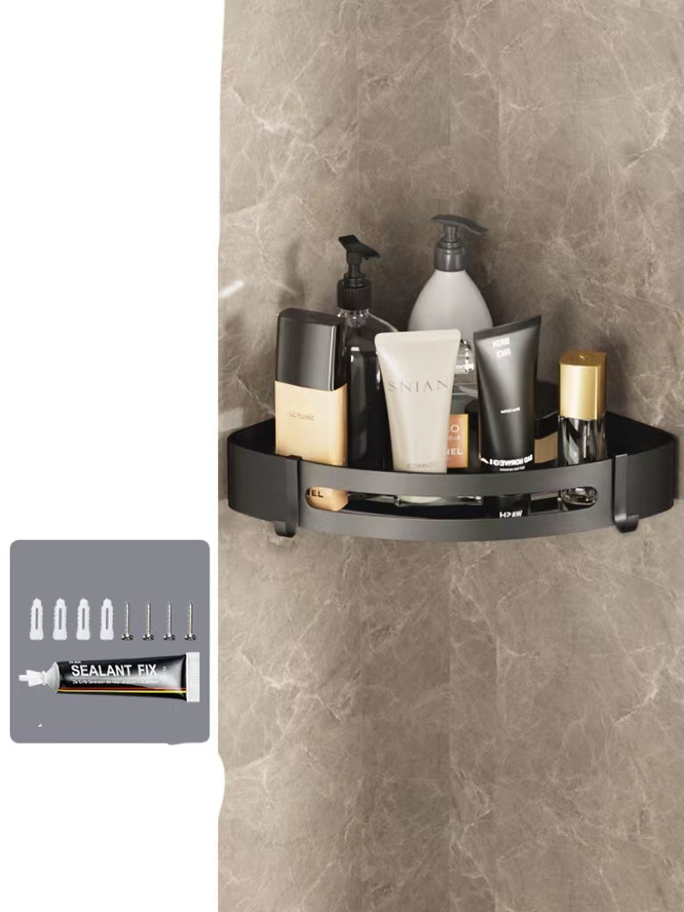 Bathroom Triangle Wall Shelf – Perforated Hanging Storage Rack