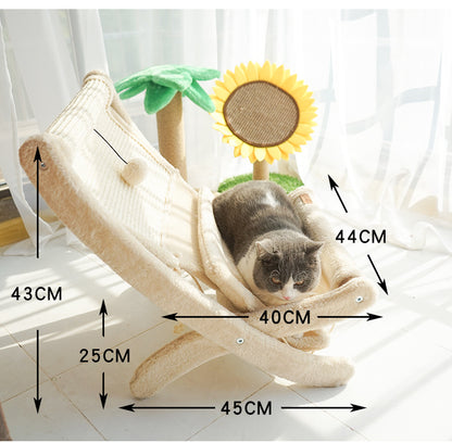 HOMCOM pet cat sofa bed sunbathing chair with soft fabric and cozy design, perfect for cats to relax and enjoy sunlight.