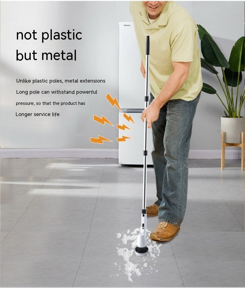7-in-1 Electric Cleaning Brush – Long Handle Retractable Bathroom & Floor Scrubber