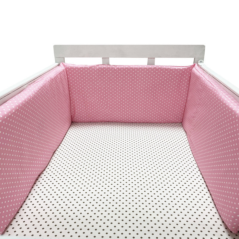 Soft cotton baby bed rail guard by eprolo, designed as an anti-fall fence to keep infants safe in their crib.
